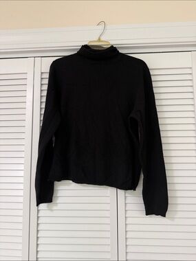 Lord & Taylor Black Cashmere Turtleneck Sweater